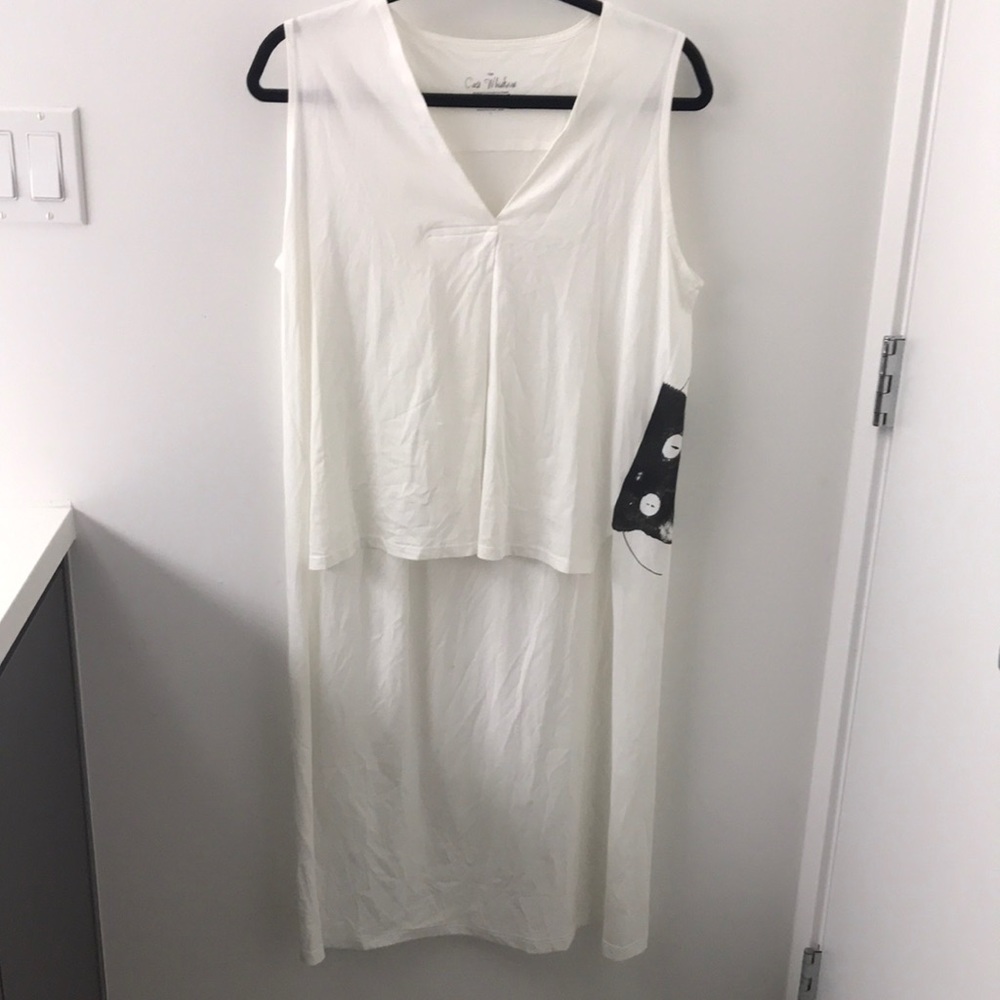 White high-low Cat top